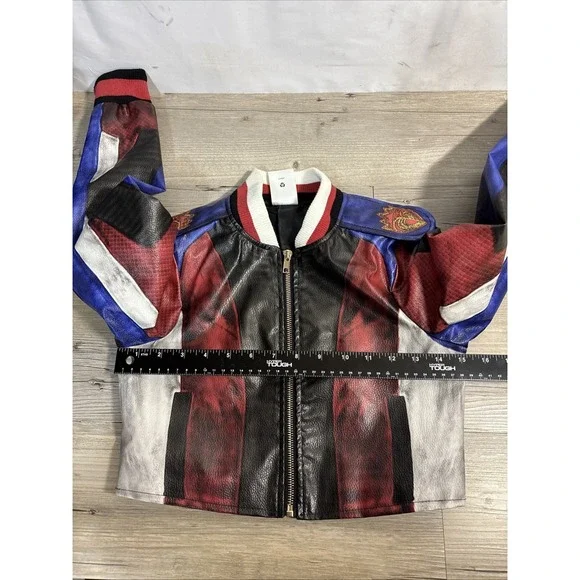 Disney Descendants Evie Costume Jacket Child Size Large 9/10 Faux Leather Moto - Picture 9 of 10